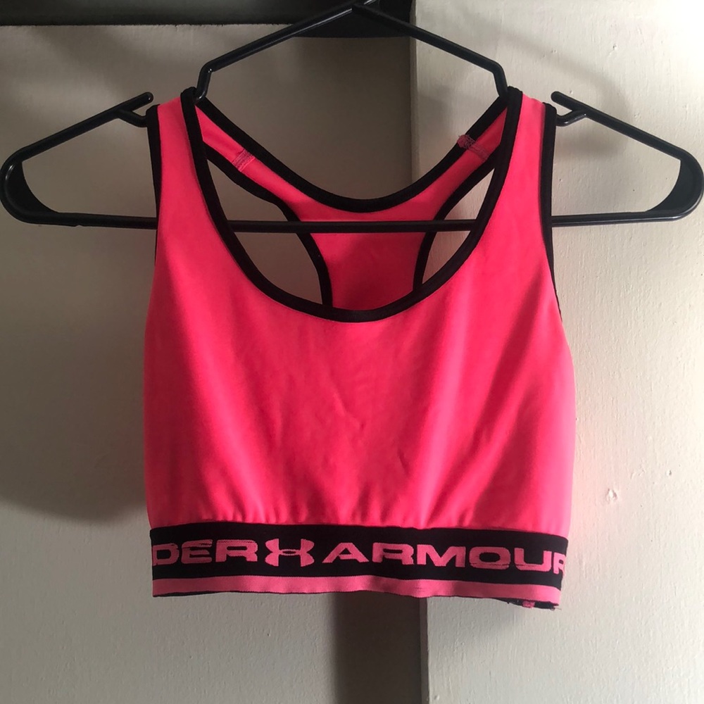 Small pink Under Armour sports bra